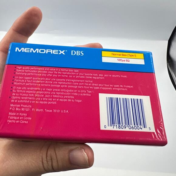 NOS Memorex DBS 90 Cassette Tapes SEALED Type 1 Normal Bias 8 Blank Tapes - Picture 5 of 9